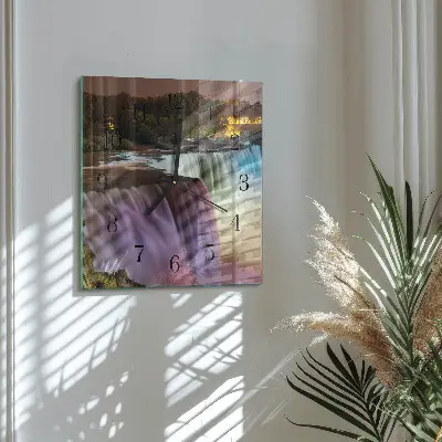Moderne wandklok glas vierkant Waterval