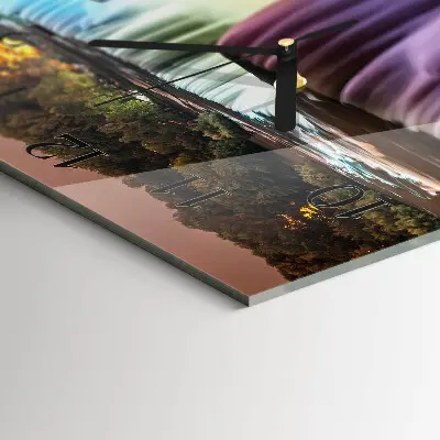 Moderne wandklok glas vierkant Waterval