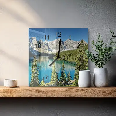 Vierkante glas klok Bergnatuur