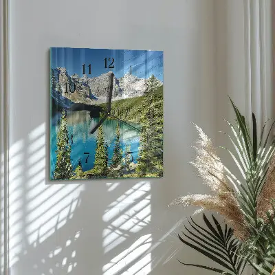 Vierkante glas klok Bergnatuur