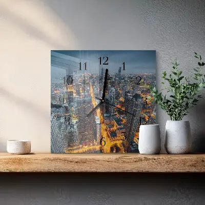 Decoratieve glazen klok vierkant Nachtstad