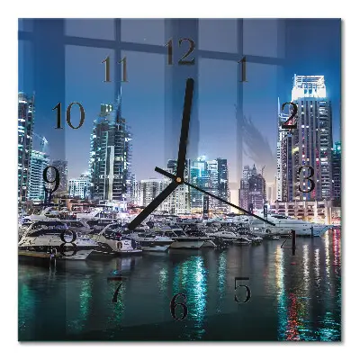 Moderne wandklok glas vierkant Horizon