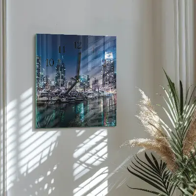 Moderne wandklok glas vierkant Horizon