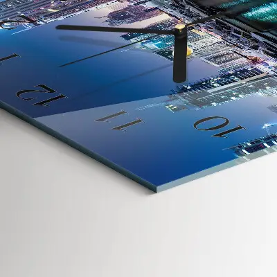 Moderne wandklok glas vierkant Horizon