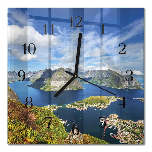 Decoratieve glazen klok vierkant Bergen