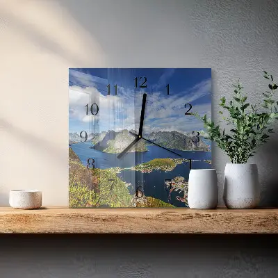 Decoratieve glazen klok vierkant Bergen