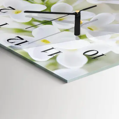 Moderne wandklok glas vierkant Bloemen