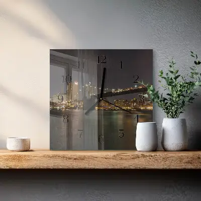 Vierkante glas klok Horizon
