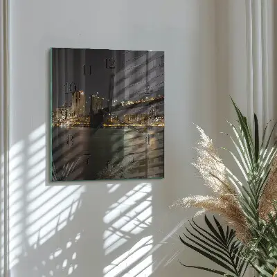 Vierkante glas klok Horizon