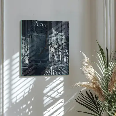 Moderne wandklok glas vierkant Hradčany