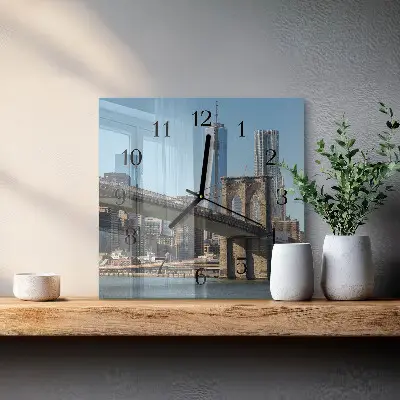 Vierkante glazen klok Horizon