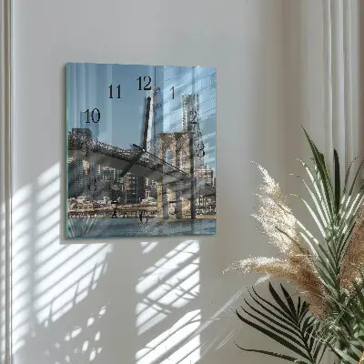 Vierkante glazen klok Horizon