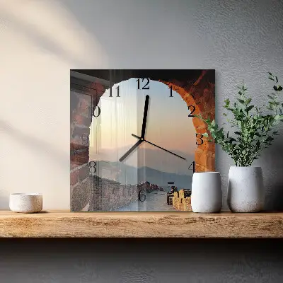 Vierkante glazen wandklok Grote muur van china