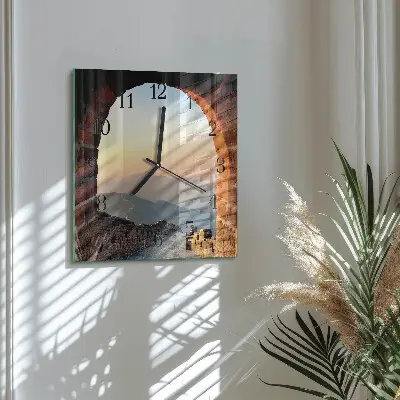 Vierkante glazen wandklok Grote muur van china