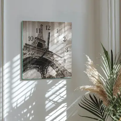 Moderne wandklok glas vierkant Parijs
