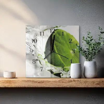 Decoratieve glazen klok vierkant Calciumcarbonaat