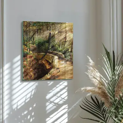 Vierkante glas klok Bosbrug
