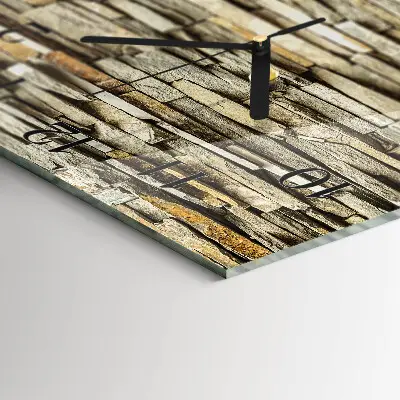 Moderne wandklok glas vierkant Stenen