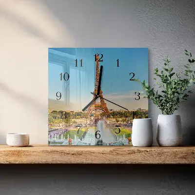 Decoratieve glazen klok vierkant Parijs