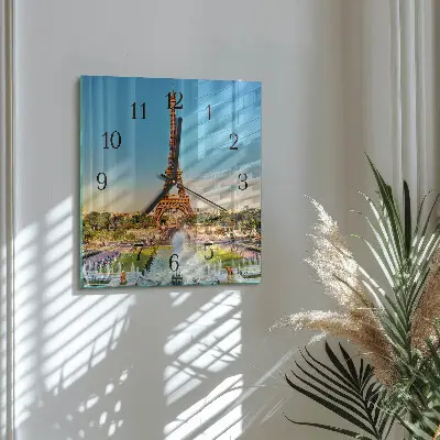 Decoratieve glazen klok vierkant Parijs