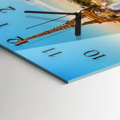 Decoratieve glazen klok vierkant Parijs