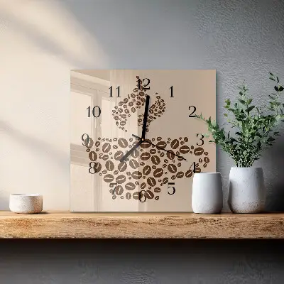 Vierkante glazen klok Koffie