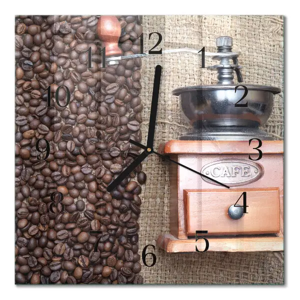 Decoratieve glazen klok vierkant Koffiemolen