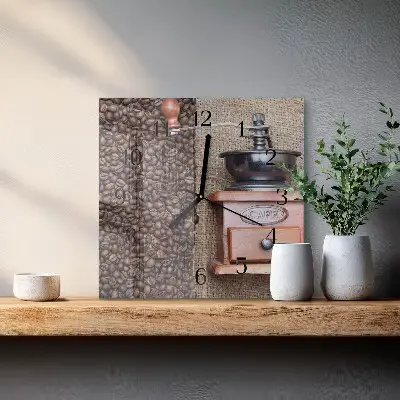 Decoratieve glazen klok vierkant Koffiemolen