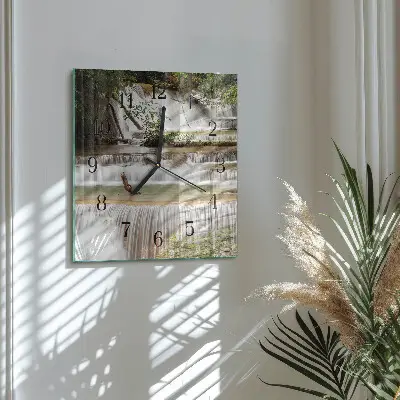 Moderne wandklok glas vierkant Cascade