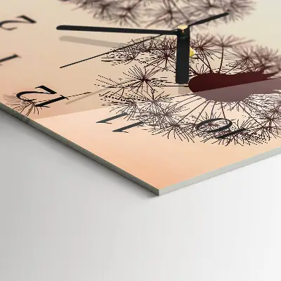 Decoratieve glazen klok vierkant Paardebloem
