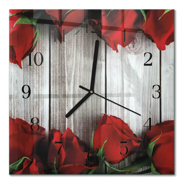 Moderne wandklok glas vierkant Rozentabletten