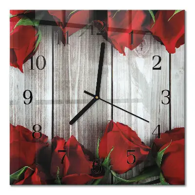 Moderne wandklok glas vierkant Rozentabletten