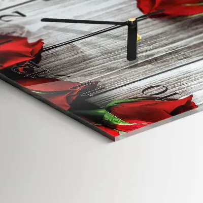 Moderne wandklok glas vierkant Rozentabletten