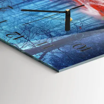Moderne wandklok glas vierkant Bospad