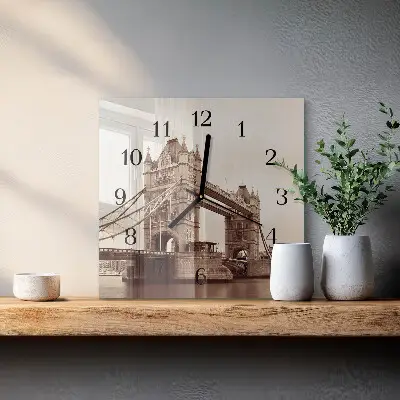 Vierkante glazen klok Horizon