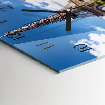 Vierkante glazen klok Eiffeltoren