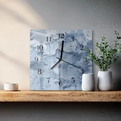 Vierkante glas klok Sneeuwvlokken