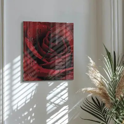 Moderne wandklok glas vierkant Roos