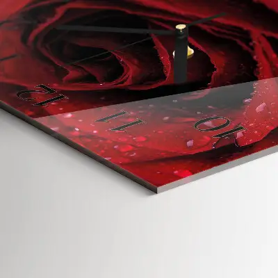 Moderne wandklok glas vierkant Roos