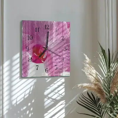 Decoratieve glazen klok vierkant Orchidee