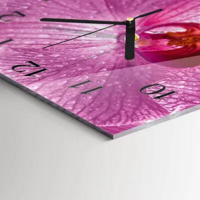 Decoratieve glazen klok vierkant Orchidee