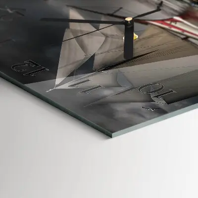 Vierkante glas klok Zeilboot