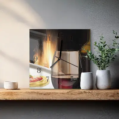 Decoratieve glazen klok vierkant Spaghetti