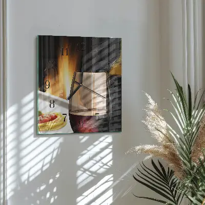 Decoratieve glazen klok vierkant Spaghetti