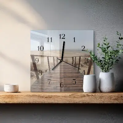 Vierkante glas klok Pier