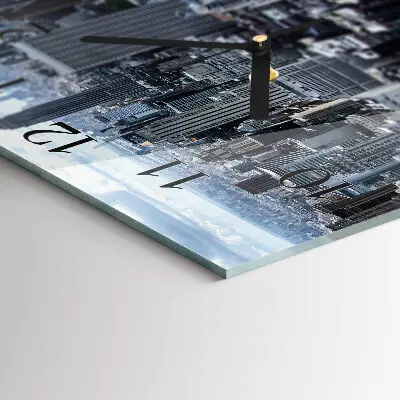 Vierkante glazen wandklok Horizon