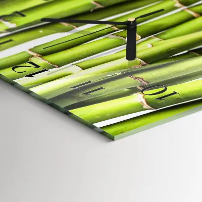 Moderne wandklok glas vierkant Bamboe