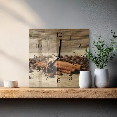 Vierkante glas klok Anijs kaneel