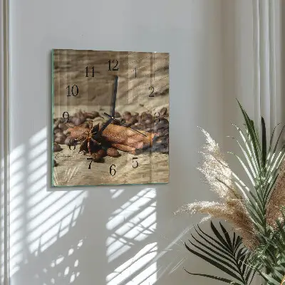 Vierkante glas klok Anijs kaneel