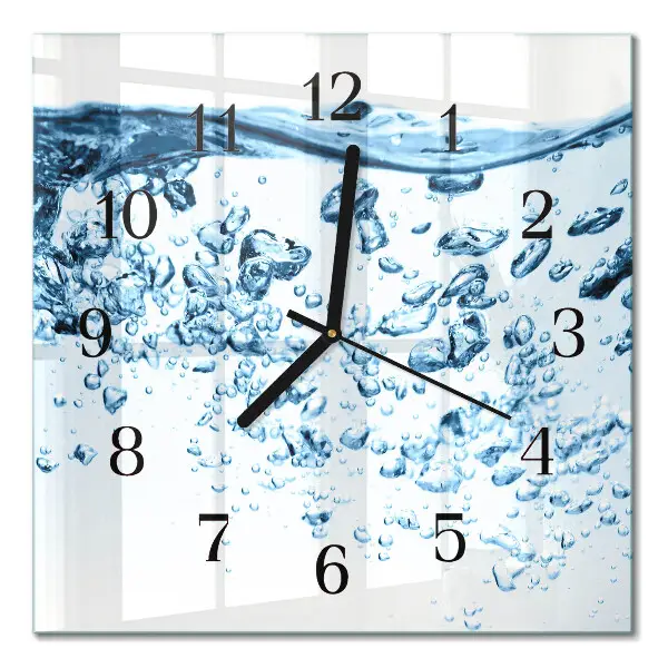 Moderne wandklok glas vierkant Water